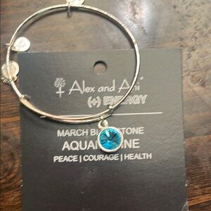 Alex and Ani Silver Aquamarine Bracelet